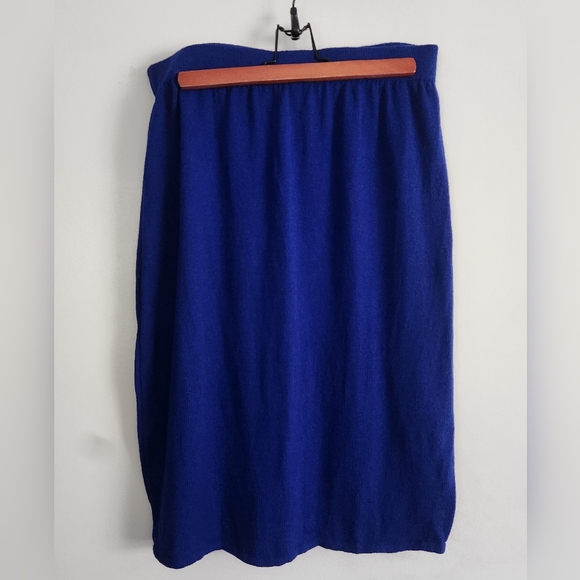 St John Collection Skirt Santana Knit Blue Size 14 - Picture 1 of 7